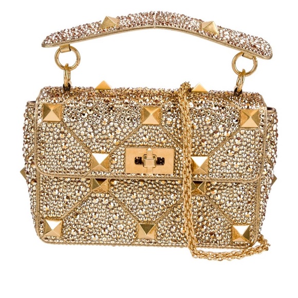 Valentino Garavani Handbags - Valentino Garavani Gold Studded Crossbody Bag